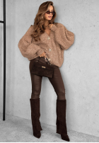 Krótki kardigan z bufkami Snow Hill béžový