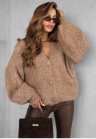 Krótki kardigan z bufkami Snow Hill béžový