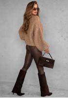 Krótki kardigan z bufkami Snow Hill béžový