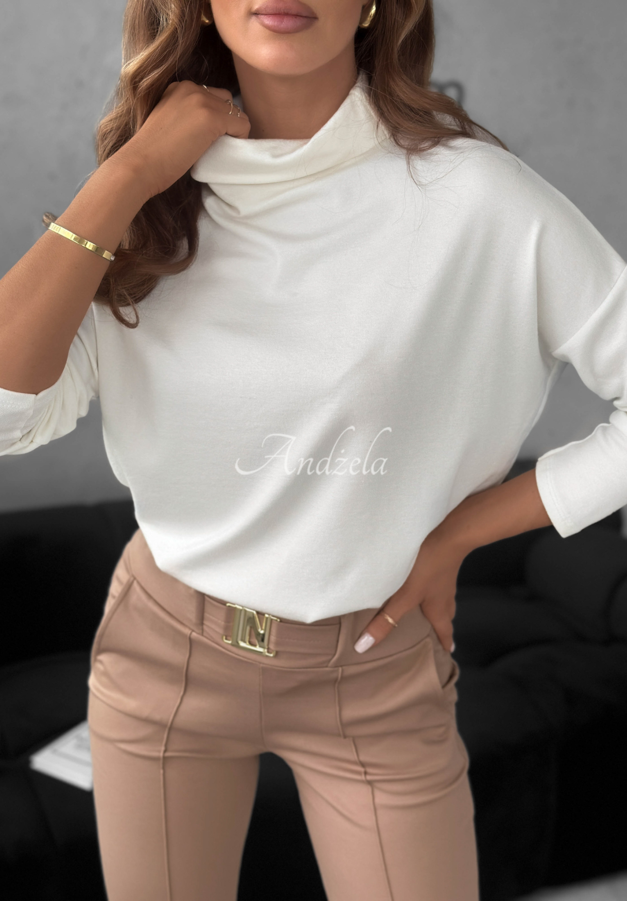 Halenka s rolákem a viskózou All Time Base ecru