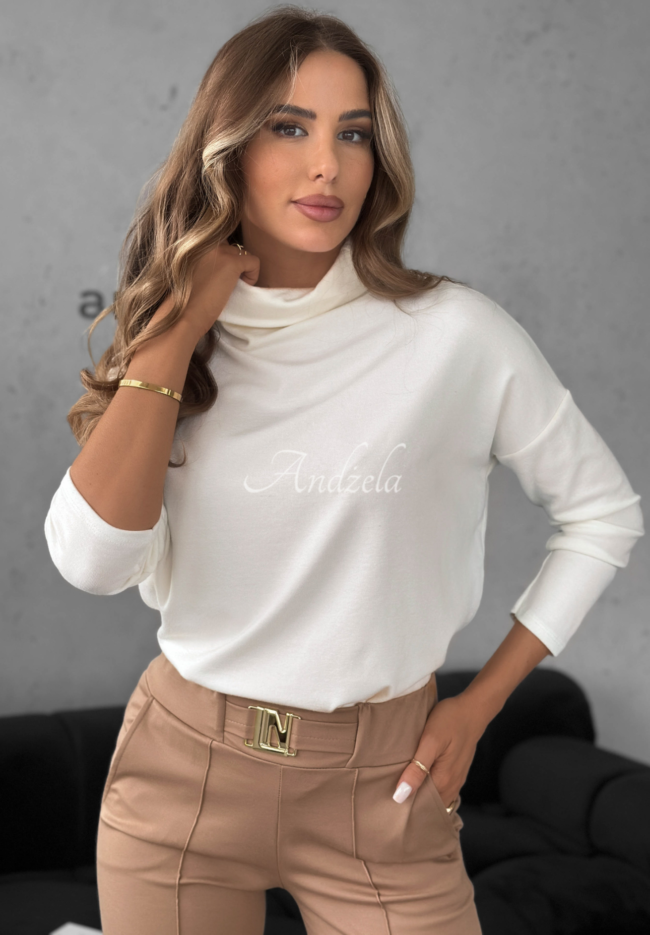 Halenka s rolákem a viskózou All Time Base ecru