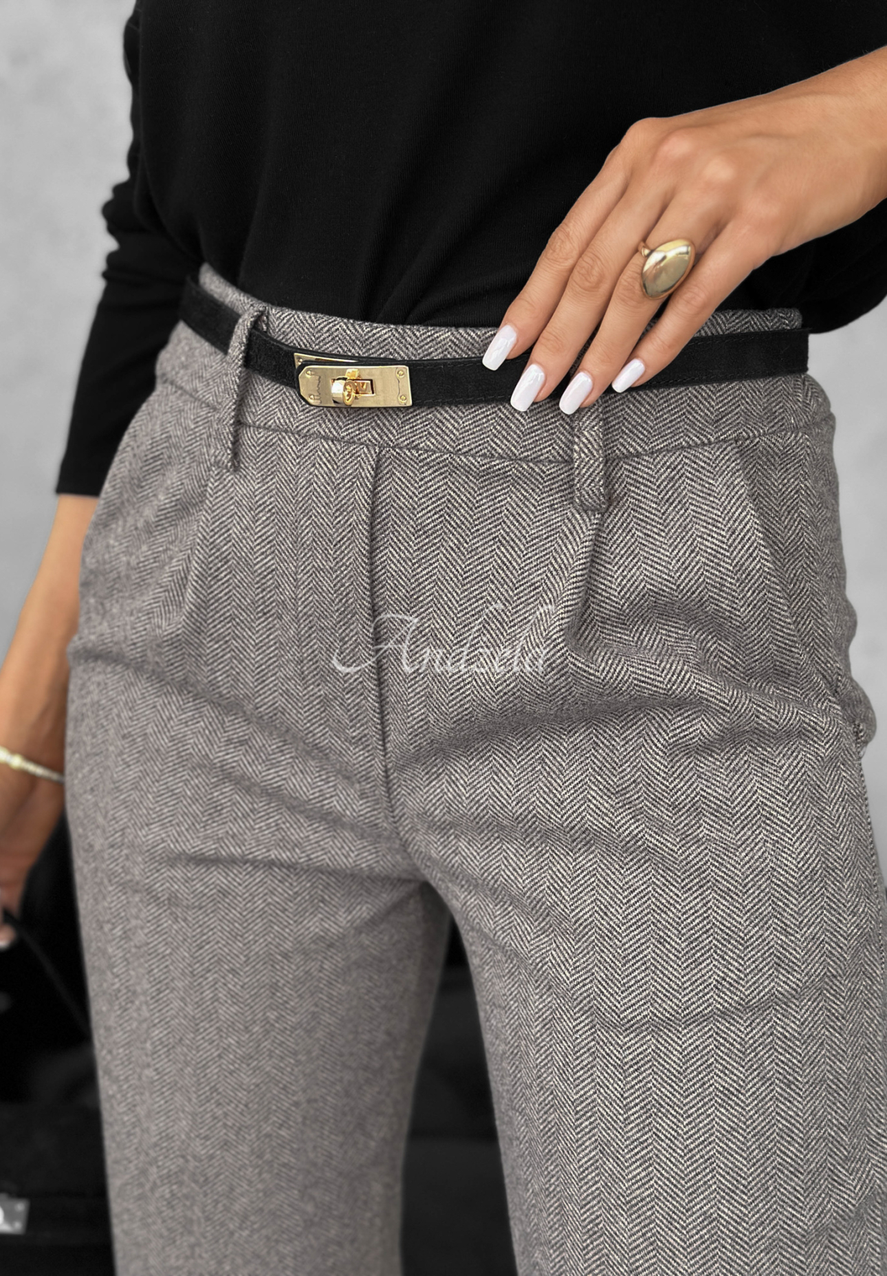 Elegantní kalhoty Who Cares béžové