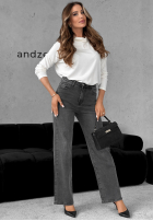 Kalhoty džínové  straight Make It Real tmavě šedý