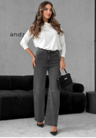 Kalhoty džínové  straight Make It Real tmavě šedý