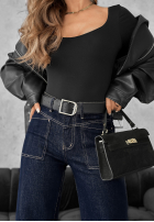 Kalhoty džínové  wide leg z paskiem Still Learning granátové