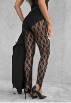 Koronkowe Punčocháče z zapiętkami Dreaming Of Lace černé