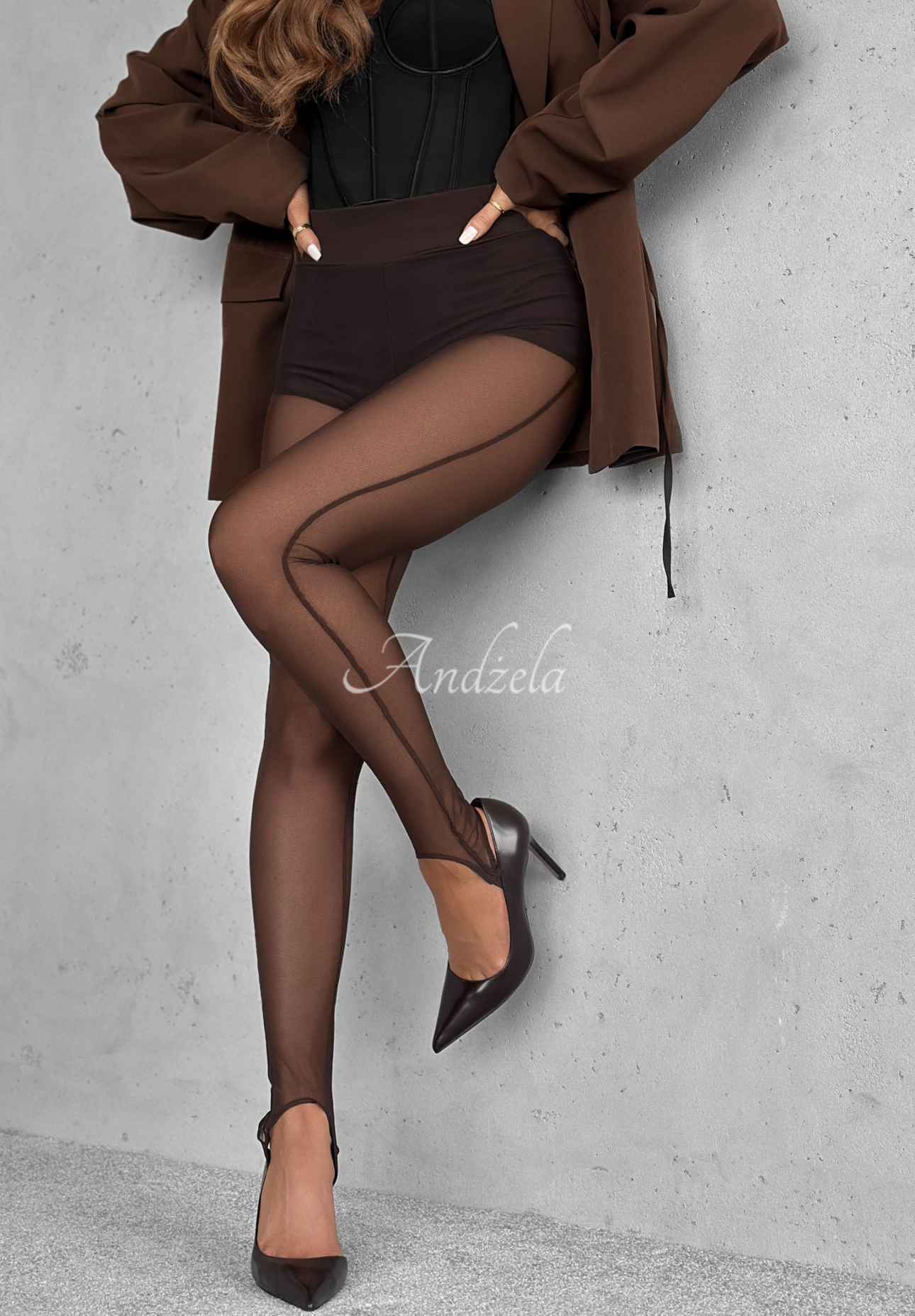 Viskózové legíny se zesílenou patou What A Night čokoládové