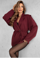 Sako z paskiem Alone Again vínová