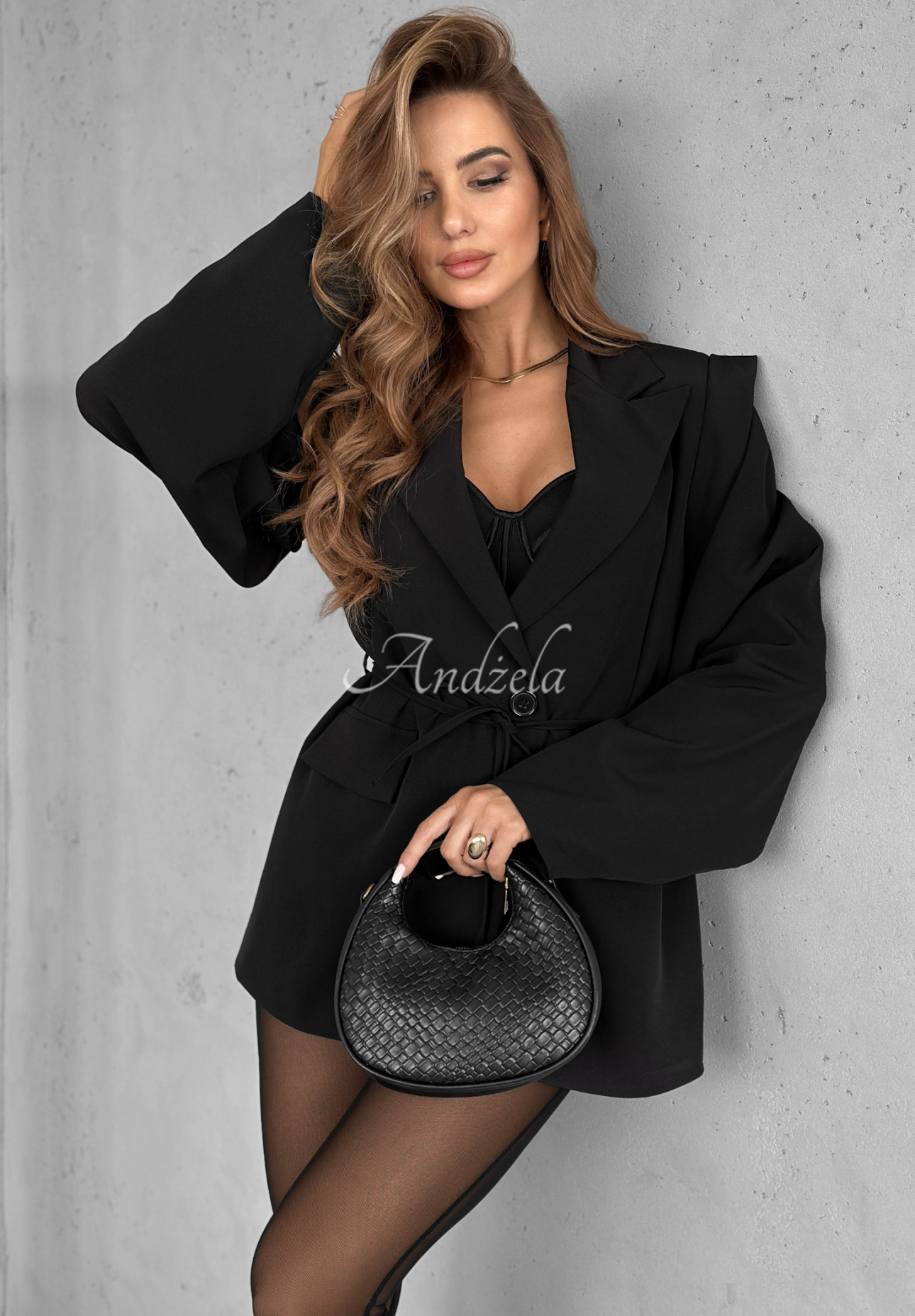 Sako s páskem Alone Again černá