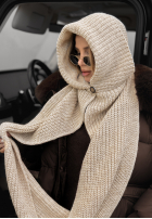 Čepice z szalikiem balaclava Shade Of WInter světle béžový