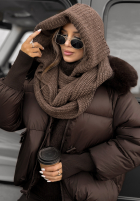 Čepice z szalikiem balaclava Shade Of WInter čokoládová