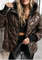 Prošívaná Bunda s kapucí Just The Wind čokoládová