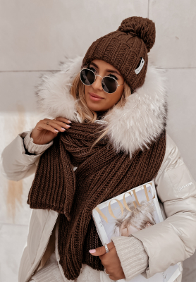 Pletená šála Laponia ciemnoczekoladowy
