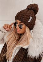 Pleciona Čepice z wełną Laponia ciemnoczekoladowa