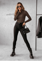 Prążkowana Halenka z półgolfem Believe In Tomorrow ciemnoczekoladowa