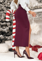 Ołówkowa Sukně z rozcięciem Live With Purpose vínová