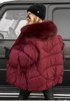 Prošívaná Bunda z futerkiem Cold Without You vínová