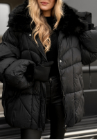 Prošívaná Bunda z futerkiem Cold Without You černá
