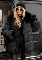 Prošívaná Bunda z futerkiem Cold Without You černá