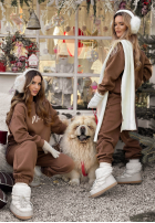 Tepláková souprava Mikina i Kalhoty So Happy Because Winter čokoládový