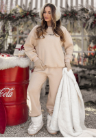 Tepláková souprava Mikina i Kalhoty So Happy Because Winter béžový