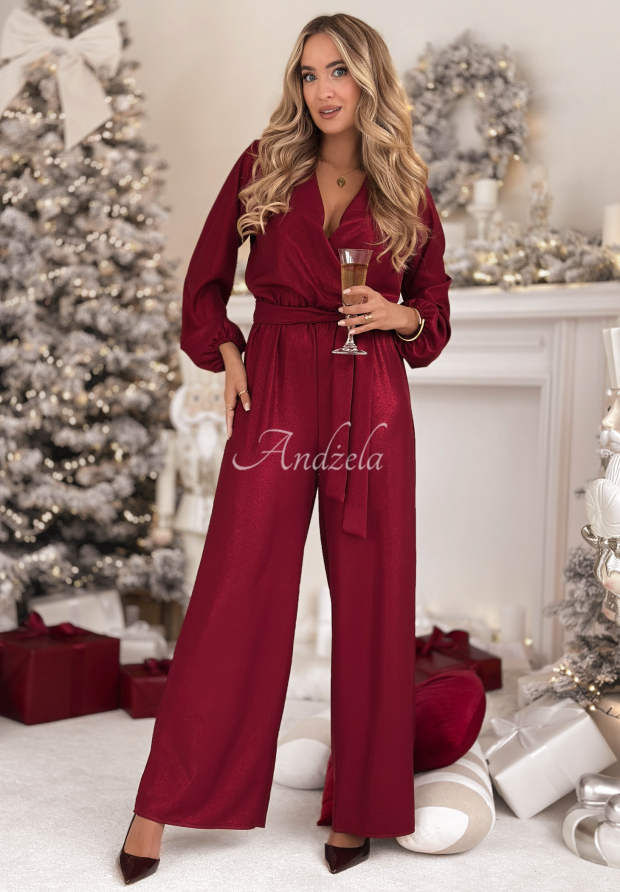 Dlouh&yacute; leskl&yacute; overal s visk&oacute;zou Mistletoe & Wine v&iacute;nov&yacute;
