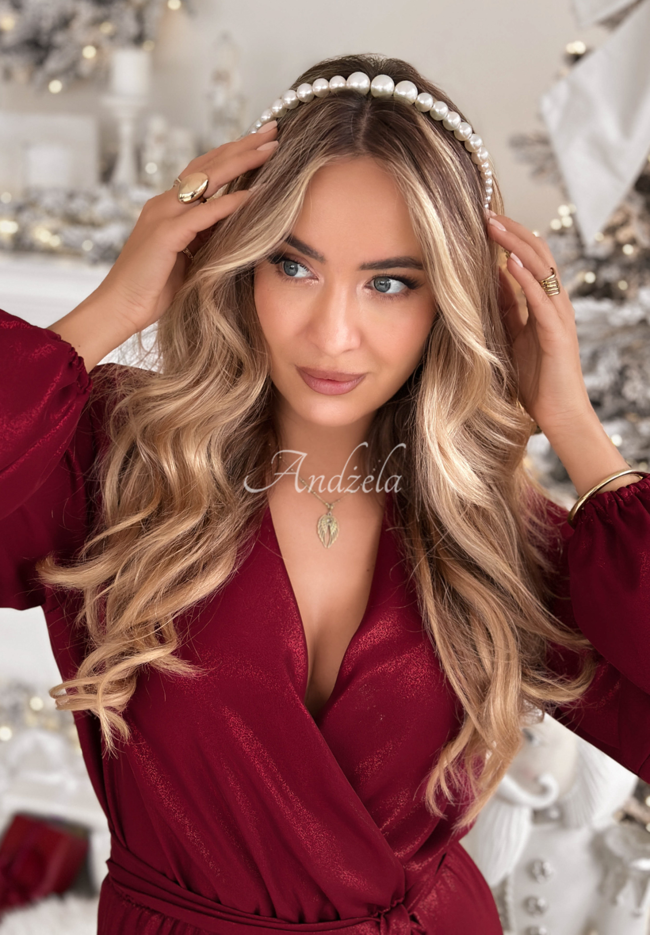 Perlová čelenka Pearla ecru