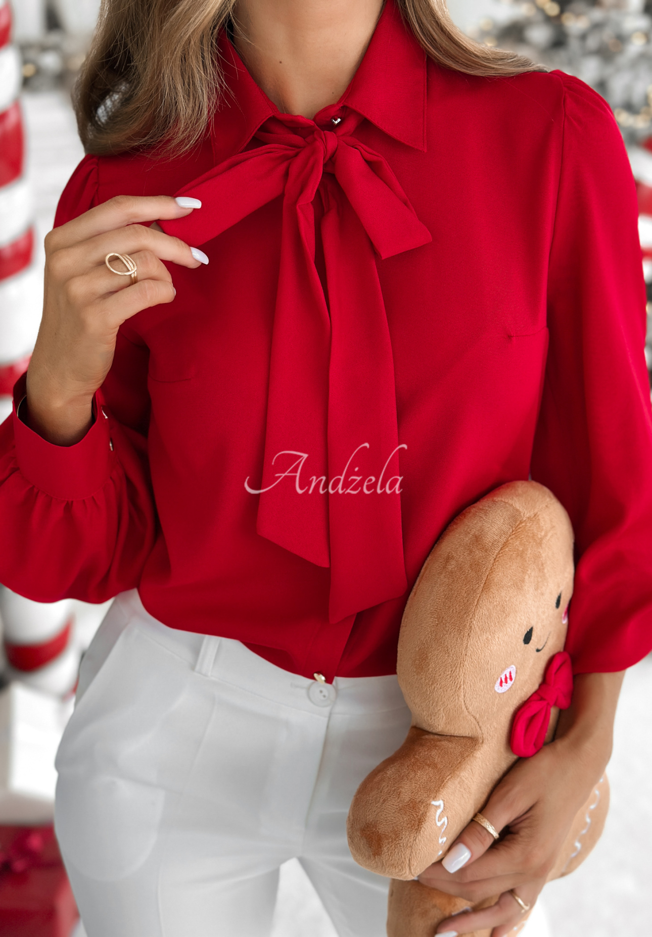 Košile s vázáním z viskózy Special One červená