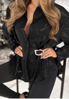 Košile z ozdobną aplikacją Still Wondering černá