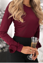 Halenka z ozdobnymi różami Rose All Day vínová