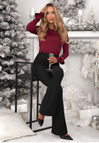 Halenka z ozdobnymi różami Rose All Day vínová