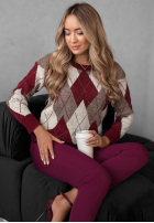 Svetr w romby Lone Pine vínový