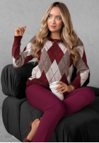 Svetr w romby Lone Pine vínový