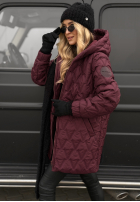 Prošívaná Bunda s kapucí Chilly Nights vínová