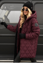 Prošívaná Bunda s kapucí Chilly Nights vínová