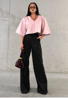 Eleganckie Kalhoty wide leg z wiskozy La Milla Coffee First černé