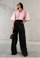 Eleganckie Kalhoty wide leg z wiskozy La Milla Coffee First černé