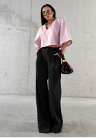 Eleganckie Kalhoty wide leg z wiskozy La Milla Coffee First černé