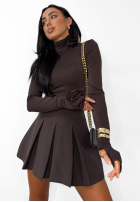 Plisowane spódnico-spodenki mini La Milla Casa De Moda čokoládové