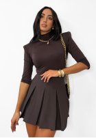 Plisowane spódnico-spodenki mini La Milla Casa De Moda čokoládové