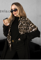 Šátky z frędzlami w panterkę Wild Cold béžovo-černá