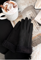 Rukavice z kożuszkiem Frozen Hours černé