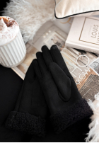 Rukavice z kożuszkiem Frozen Hours černé