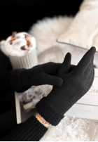 Rukavice z kożuszkiem Frozen Hours černé