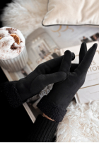 Rukavice z kożuszkiem Frozen Hours černé