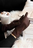 semišové Rukavice Season Of Rest čokoládové