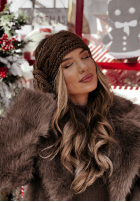 Pleciona Čelenka na głowę Winter Wishes ciemnoczekoladowa