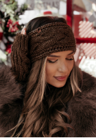 Pleciona Čelenka na głowę Winter Wishes ciemnoczekoladowa
