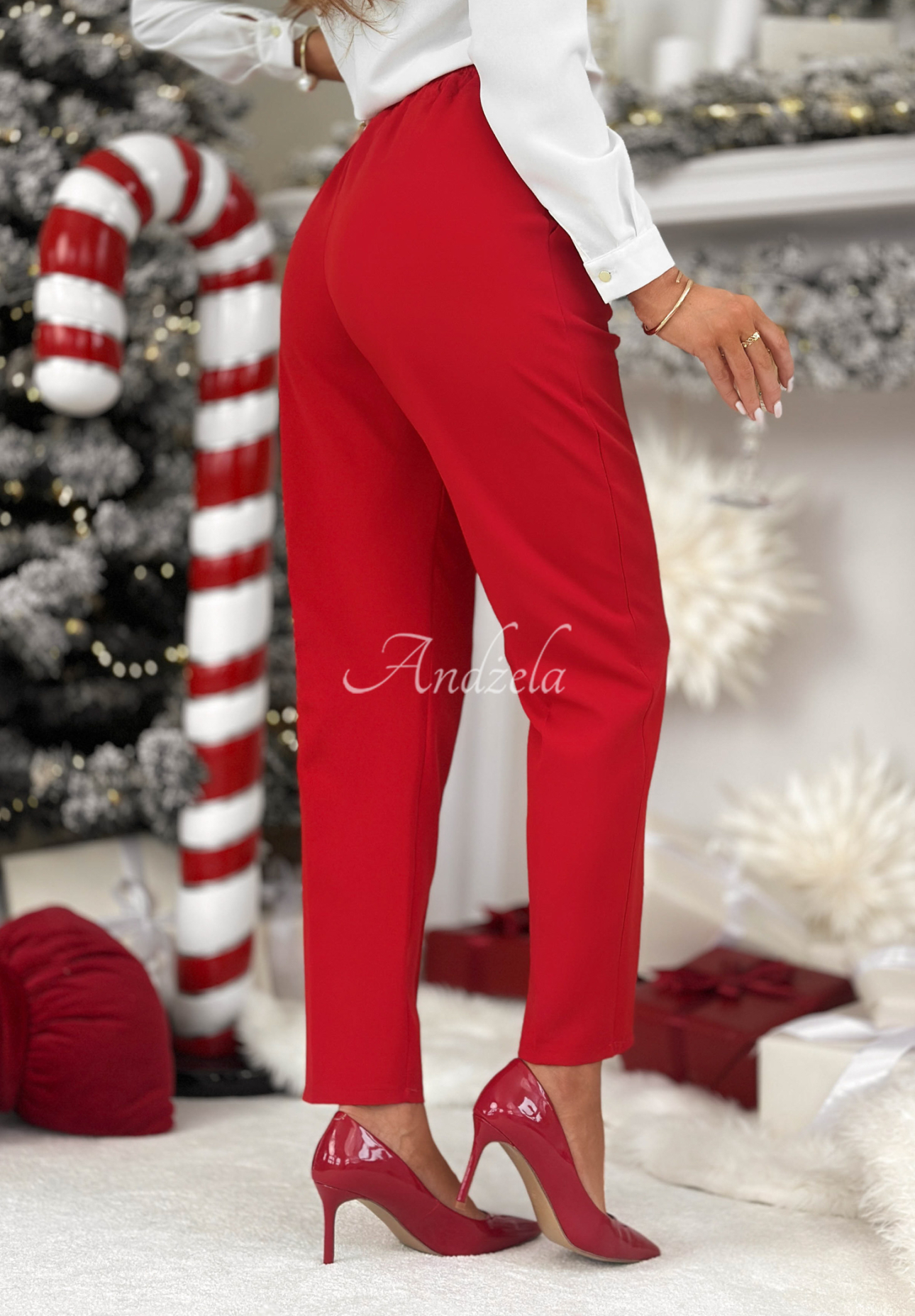 Cigaretové kalhoty No Idea červené