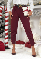 materiálové Kalhoty z guzikami Take A Peek bordové